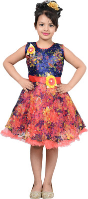 

P.R. Creation Girls Mini/Short Party Dress(Red, Sleeveless