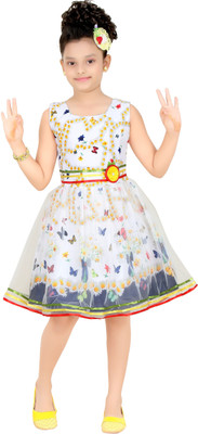 

Trendyy Girls Girls Midi/Knee Length Party Dress(Multicolor, Sleeveless