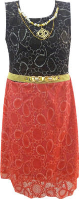 

Fashionitz Girls Midi/Knee Length Party Dress(Red, Sleeveless