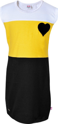 

Lil Orchids Girls Midi/Knee Length Casual Dress(Multicolor, Sleeveless, Yellow