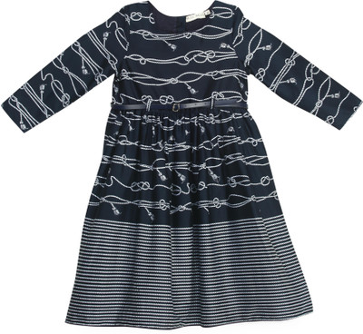 

Bella Moda Girls Midi/Knee Length Casual Dress(Blue, 3/4 Sleeve