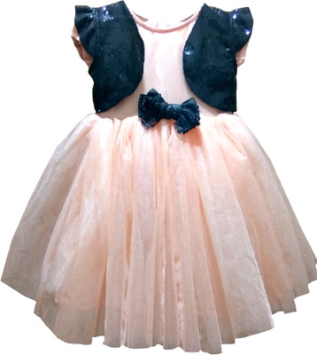 

icepice Girls Maxi/Full Length Party Dress(Beige, Sleeveless