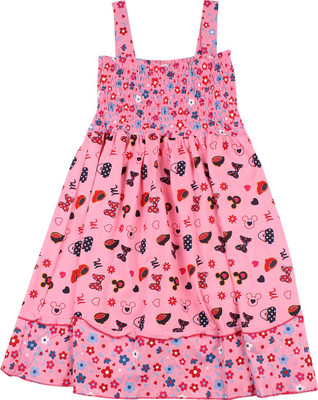

Disney Minnie Girls Mini/Short Casual Dress(Pink, Sleeveless