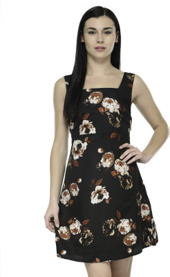 

Mondaine Girls Midi/Knee Length Casual Dress(Multicolor, Sleeveless, Black