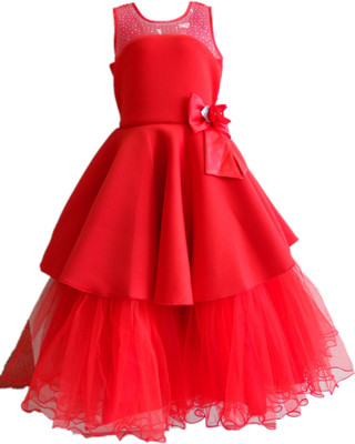 

Pari Girls Maxi/Full Length Party Dress(Red, Sleeveless