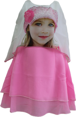 

Pari Girls Midi/Knee Length Casual Dress(Multicolor, Sleeveless, Pink;white