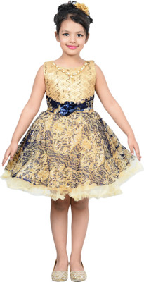 

P.R. Creation Girls Mini/Short Party Dress(Blue, Sleeveless