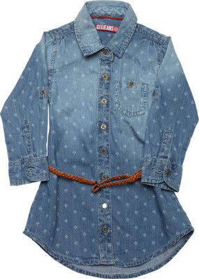 

Gini & Jony Girl's Midi/Knee Length Casual Dress(Blue, Full Sleeve