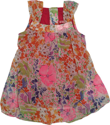 

Gini & Jony Girls Mini/Short Casual Dress(Multicolor, Sleeveless, 1166
