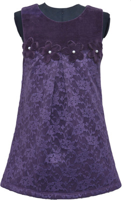 

Store The World Girls Midi/Knee Length Party Dress(Purple, Sleeveless, Off white / pink