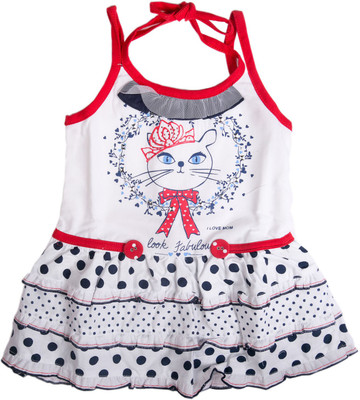 

Cuddlezz Girls Midi/Knee Length Party Dress(Red, Noodle strap