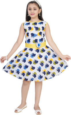 

Saarah Midi/Knee Length Party Dress(Blue, Sleeveless