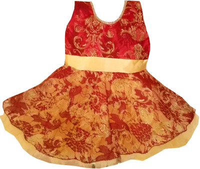 

All About Pink Girls Midi/Knee Length Party Dress(Red, Sleeveless, Maroon