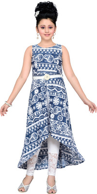 

Hunny Bunny Girls Maxi/Full Length Casual Dress(Dark Blue, Sleeveless, Navy blue