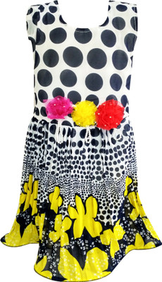 

Fashionitz Girls Midi/Knee Length Party Dress(Yellow, Sleeveless