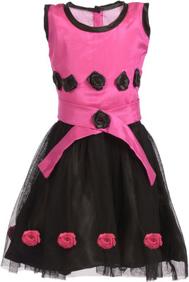 

RoopRahasya Girls Midi/Knee Length Party Dress(Pink, Sleeveless