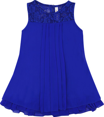 

Hunny Bunny Girls Mini/Short Casual Dress(Blue, Sleeveless, Royal blue