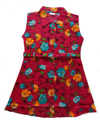 

BG Girls Midi/Knee Length Casual Dress(Pink, Sleeveless