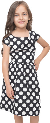 

Go India Store Girls Midi/Knee Length Casual Dress(Black, Half Sleeve