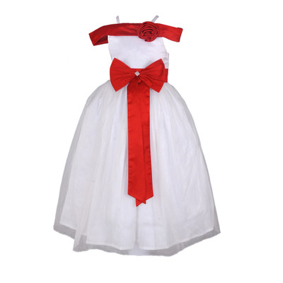 

Samsara Couture Girls Maxi/Full Length Party Dress(White, Sleeveless