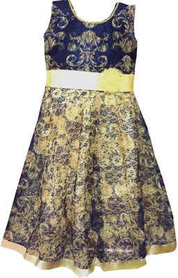 

All About Pink Girls Maxi/Full Length Party Dress(Brown, Sleeveless
