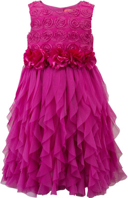

Toy Balloon Kids Girls Midi/Knee Length Party Dress(Pink, Sleeveless