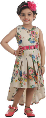 

Hunny Bunny Girls Mini/Short Party Dress(Beige, Sleeveless