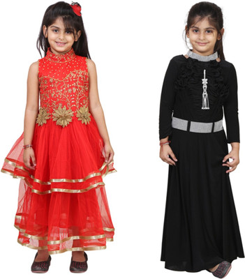 

Crazeis A- Line Dress For Girl's(Multicolor Sleeveless