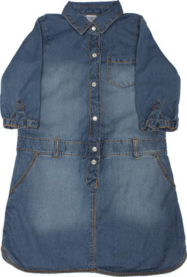 

Carter's Girls Mini/Short Casual Dress(Blue, 3/4 Sleeve, Denim (463)