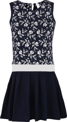 

Naughty Ninos Girls Mini/Short Casual Dress(Dark Blue, Sleeveless, Navy blue