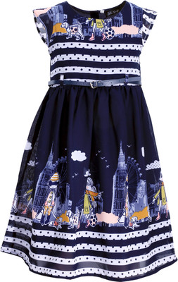 

Bella Moda Midi/Knee Length Casual Dress(Blue, Cap Sleeve)