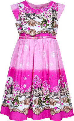 

Bella Moda Midi/Knee Length Casual Dress(Pink, Cap Sleeve)