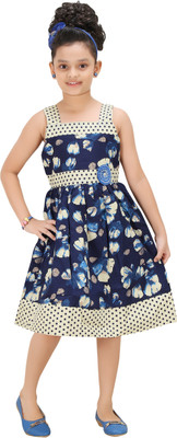 

Trendy Girls Girls Midi/Knee Length Party Dress(Blue, Sleeveless