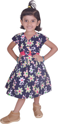 

Fashionitz Girls Midi/Knee Length Casual Dress(Pink, Half Sleeve