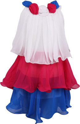 

La Bele Girls Midi/Knee Length Party Dress(Multicolor, Sleeveless