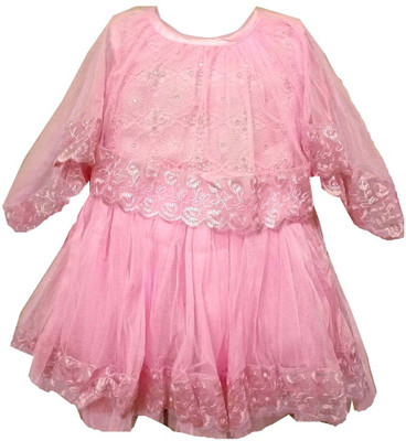 

All About Pink Girls Midi/Knee Length Party Dress(Pink, Sleeveless