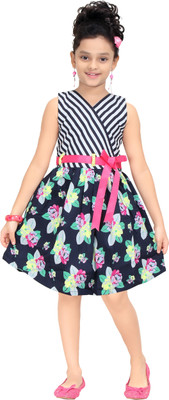 

Trendyy Girls Midi/Knee Length Party Dress(Blue, Sleeveless