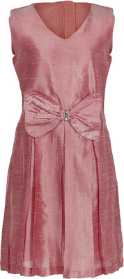 

Femi Girls Midi/Knee Length Party Dress(Pink, Sleeveless, Pretty pink