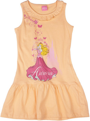 

Disney Princess Girls Midi/Knee Length Casual Dress(Orange, Sleeveless