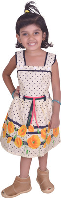 

Fashionitz Girls Midi/Knee Length Casual Dress(Yellow, Sleeveless