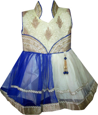 

All About Pink Girls Midi/Knee Length Party Dress(Blue, Sleeveless
