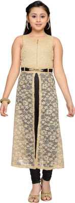 

Hunny Bunny Girls Maxi/Full Length Party Dress(Beige, Sleeveless