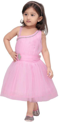 

RTC kids junction Girls Mini/Short Party Dress(Pink, Sleeveless