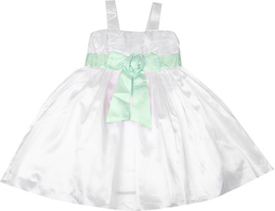 

FS Mini Klub Girls Midi/Knee Length Casual Dress(White, Sleeveless, White mint
