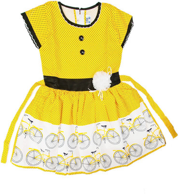 

KT Midi/Knee Length Party Dress(Yellow, Cap Sleeve