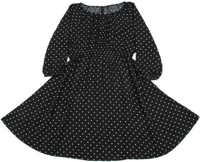 

United Colors of Benetton Girls Midi/Knee Length Casual Dress(White, 3/4 Sleeve, 901