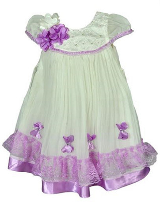 

La Bele Girls Midi/Knee Length Party Dress(Multicolor, Cap Sleeve, Purple