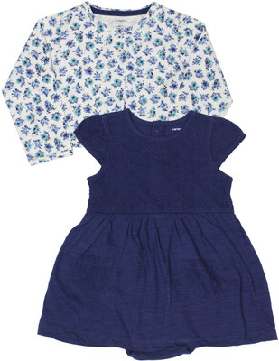 

Carter's Girls Casual Dress(White, Fashion Sleeve, Navy (400)