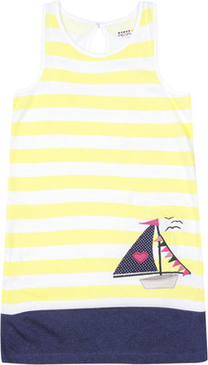 

People Girls Maxi/Full Length Casual Dress(Yellow, Sleeveless