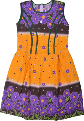

Fashionitz Girls Midi/Knee Length Casual Dress(Yellow, Sleeveless